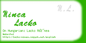 minea lacko business card